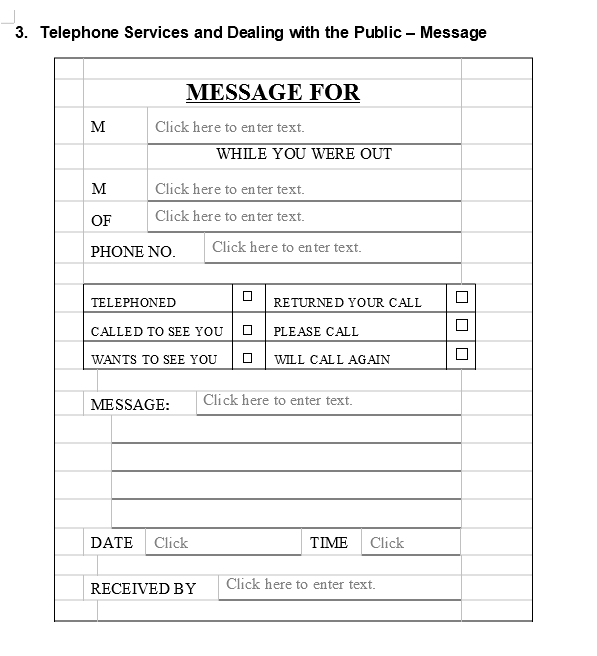 3. Telephone Services and Dealing with the Public
