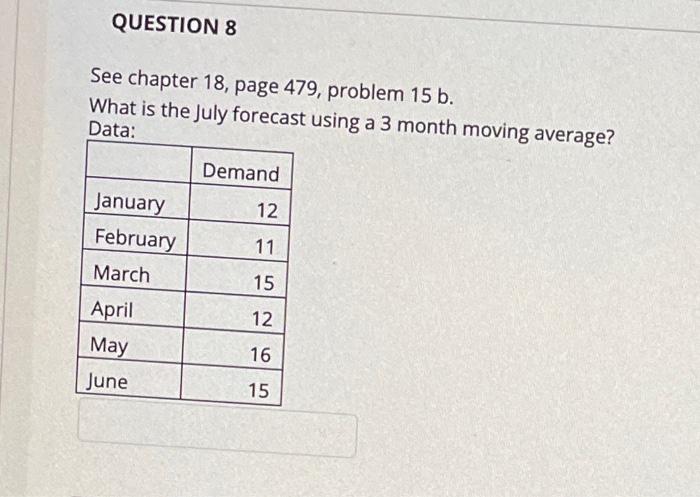 please answer 6,7,8 QUESTION 6 See chapter 18,
