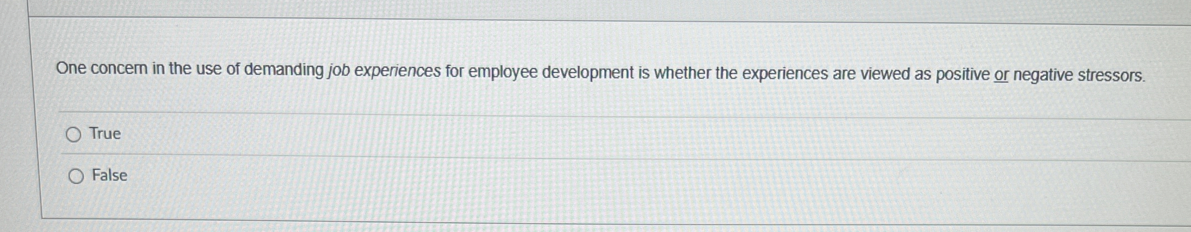 One concem in the use of demanding job