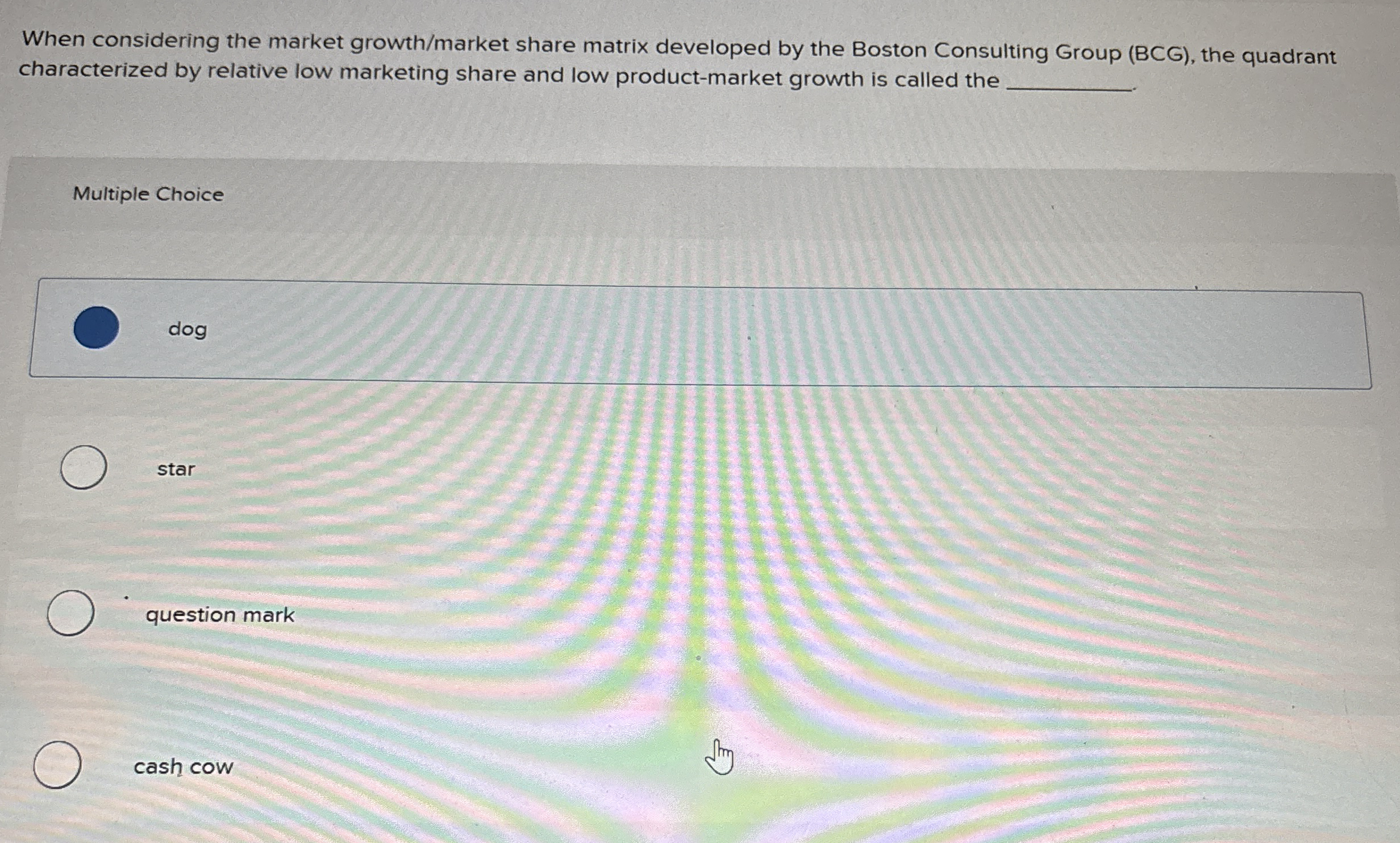 When considering the market growth / market share