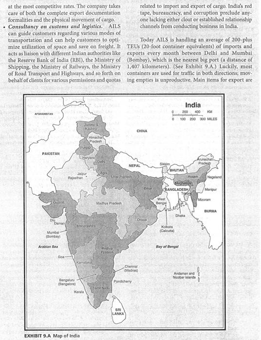 . CASE Case 9.1 All-Indian Logistics Services