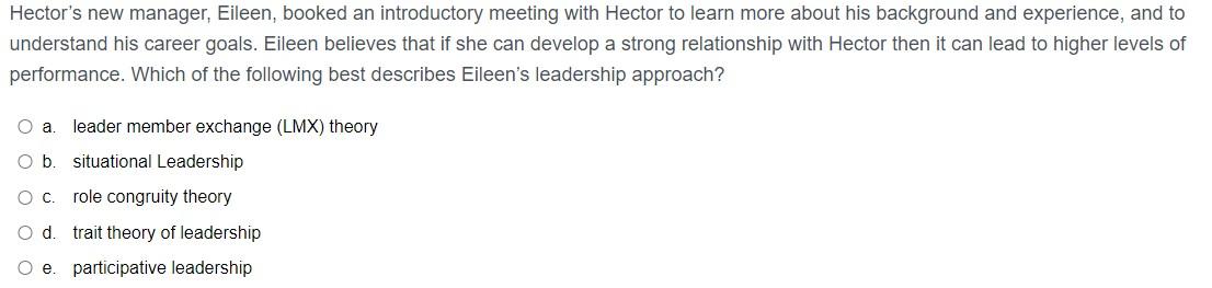 Hector's new manager, Eileen, booked an