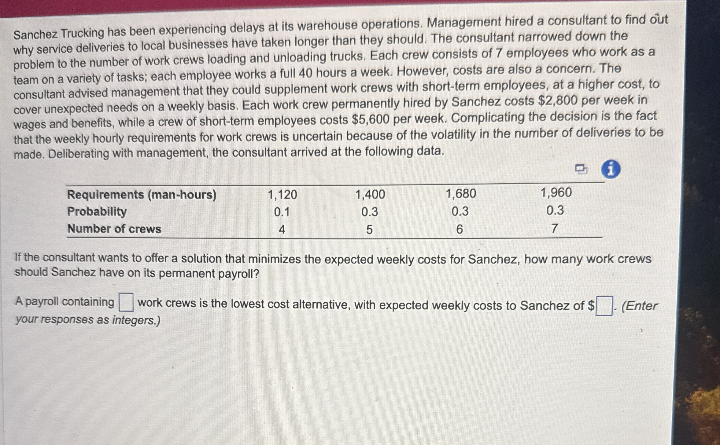 Sanchez Trucking has been experiencing delays at