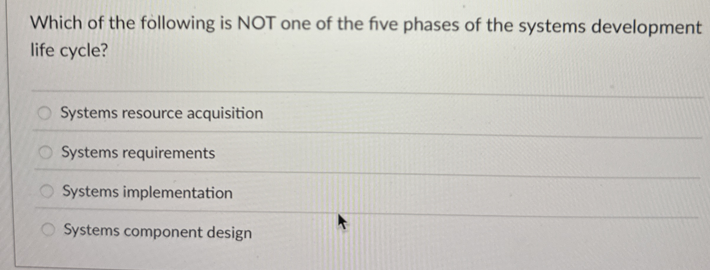 Which of the following is NOT one of the five