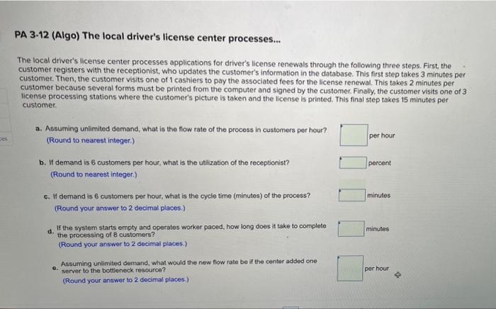 PA 3-12 (Algo) The local driver's license center