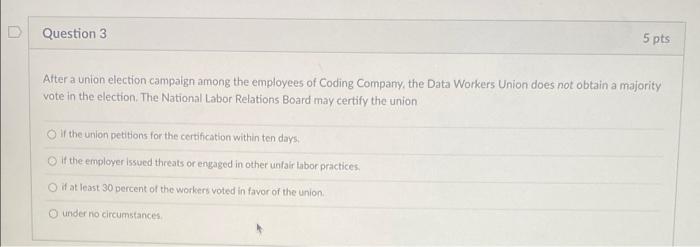 Business Law Question Question 3 5 pts After a