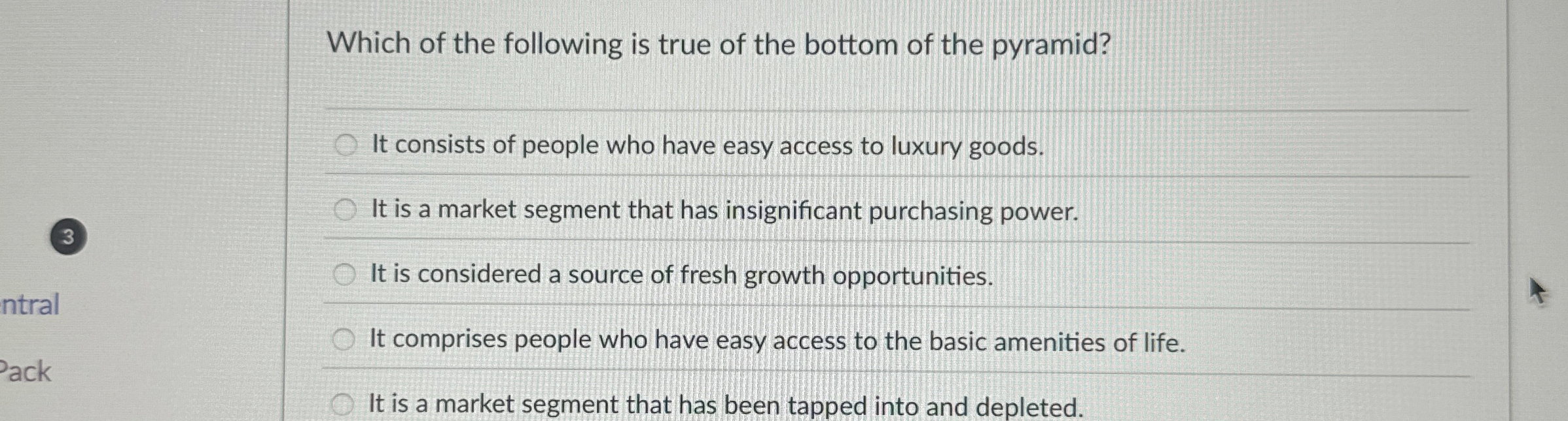 Which of the following is true of the bottom of