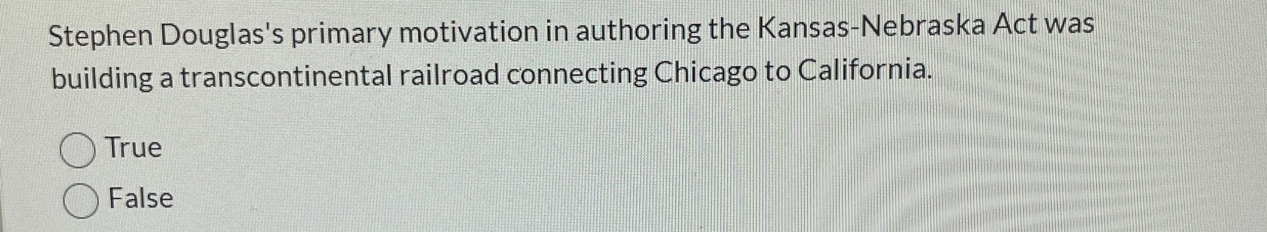 Stephen Douglas's primary motivation in authoring