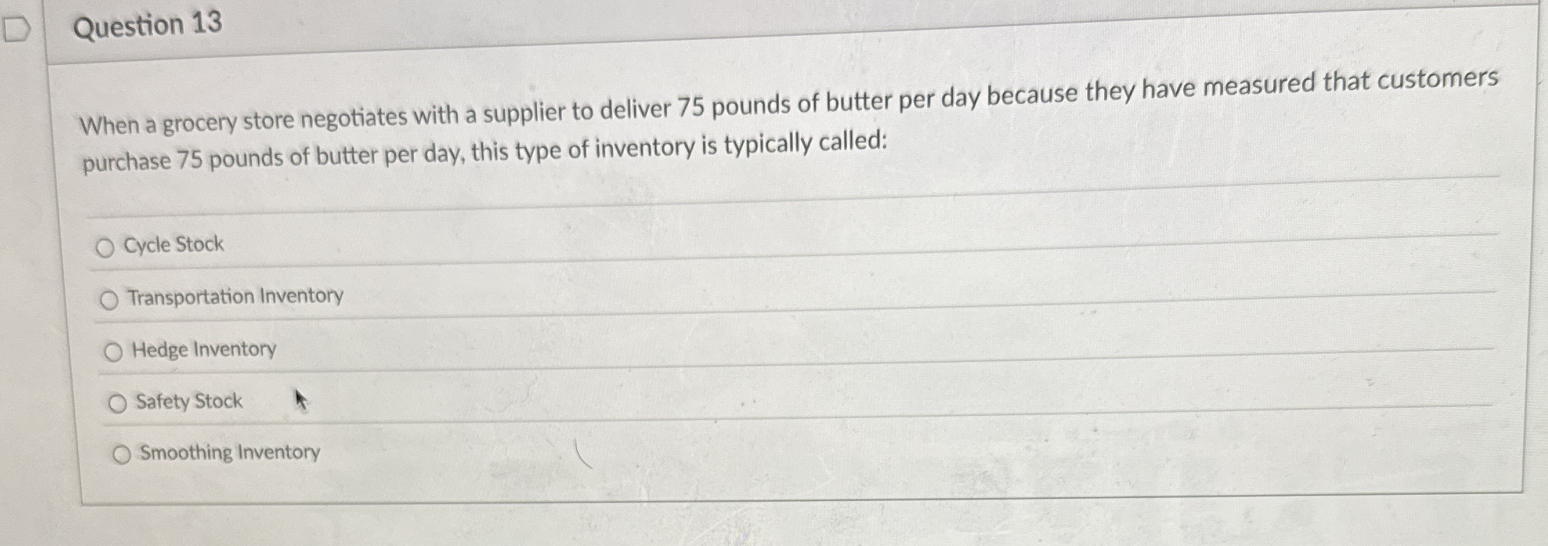 Question 1 3 When a grocery store negotiates with