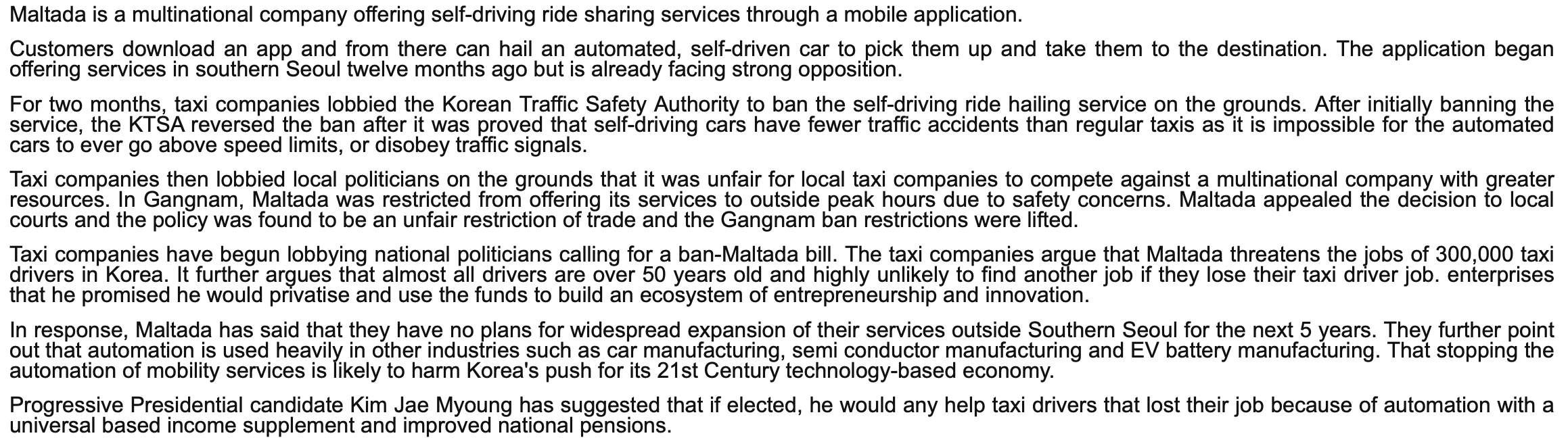 1. What appear to be the two major public policy