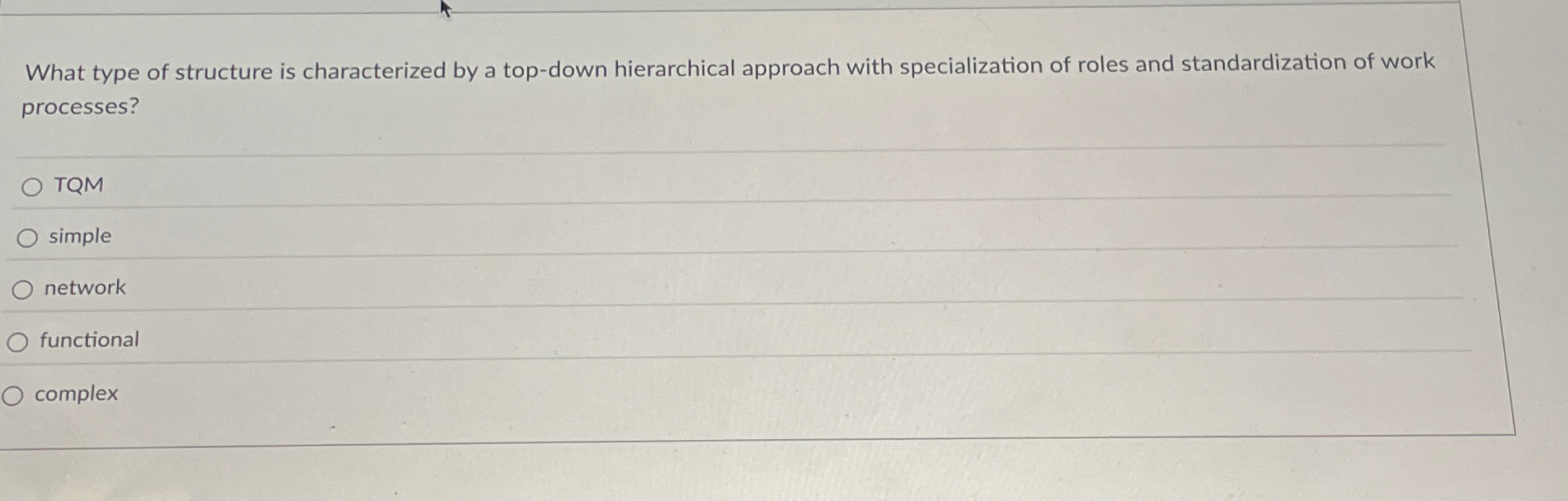 What type of structure is characterized by a top