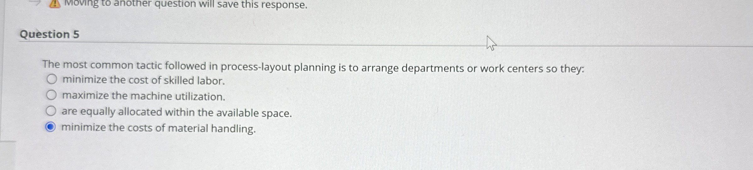 Vioving to another question will save this