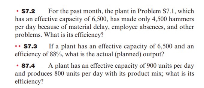 - S 7 . 2 For the past month, the plant in