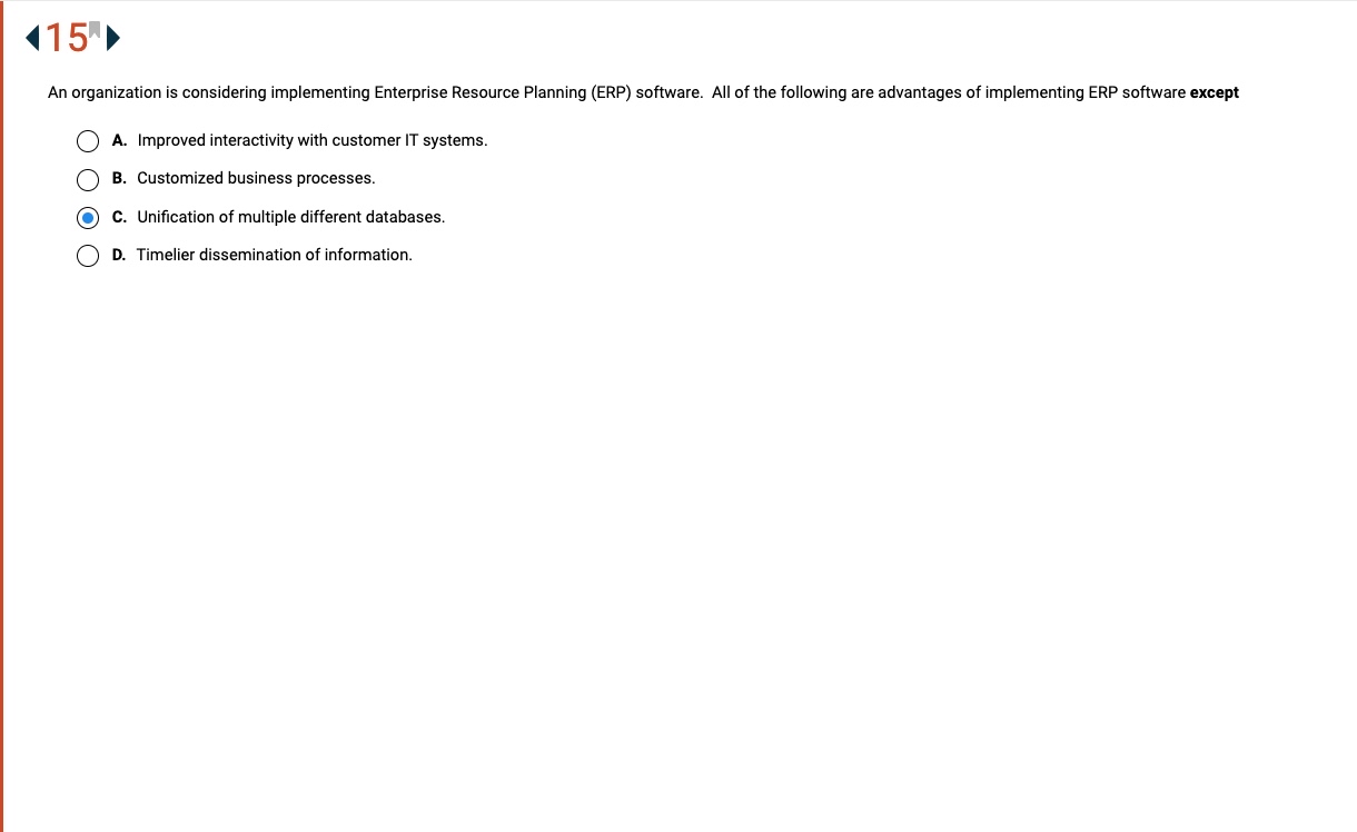 1 5 An organization is considering implementing