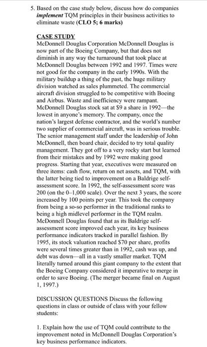 5. Based on the case study below, discuss how do