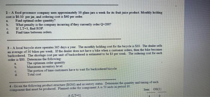 a 2 - A food processor company uses approximately