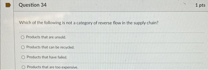 Question 42 1 pts Order Cycle Time (OCT) (Also