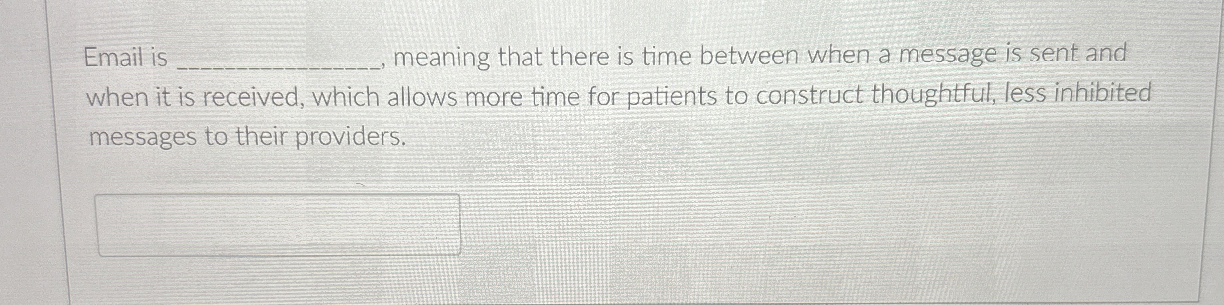 Email is meaning that there is time between when