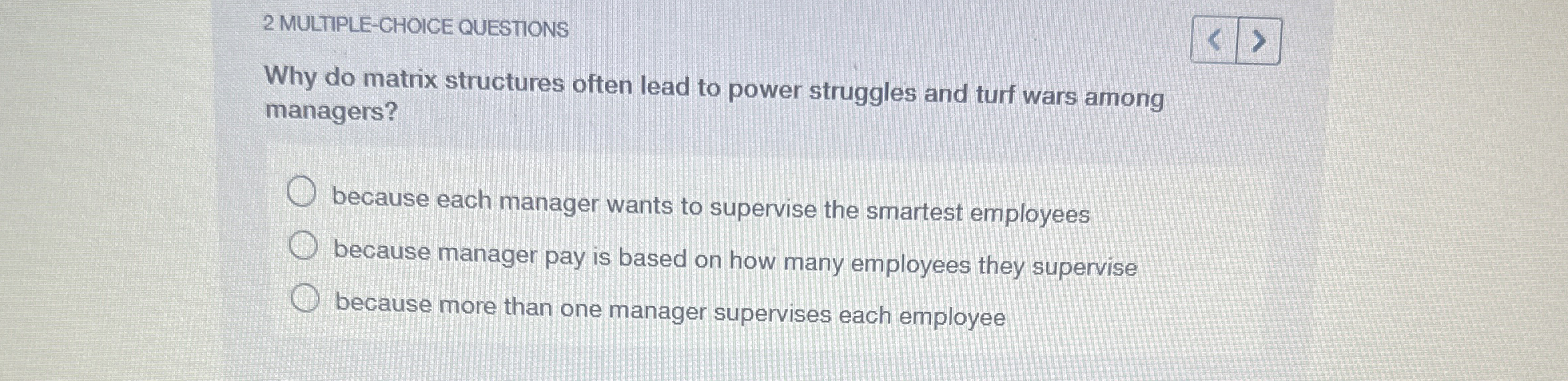 2 MULTIPLE - CHOICE QUESTIONS Why do matrix