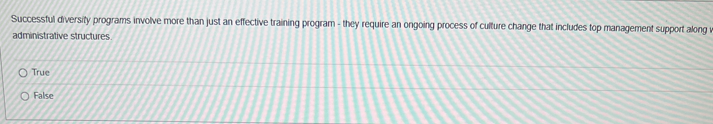 Successful diversity programs involve more than