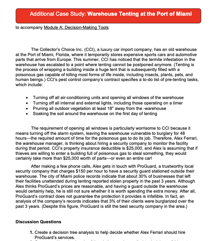 Create a decision tree yo help decide whether