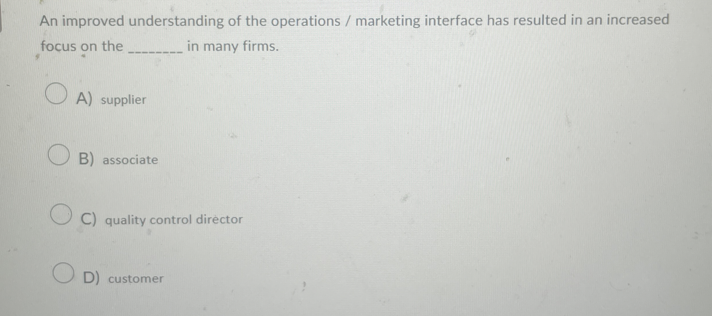 An improved understanding of the operations /