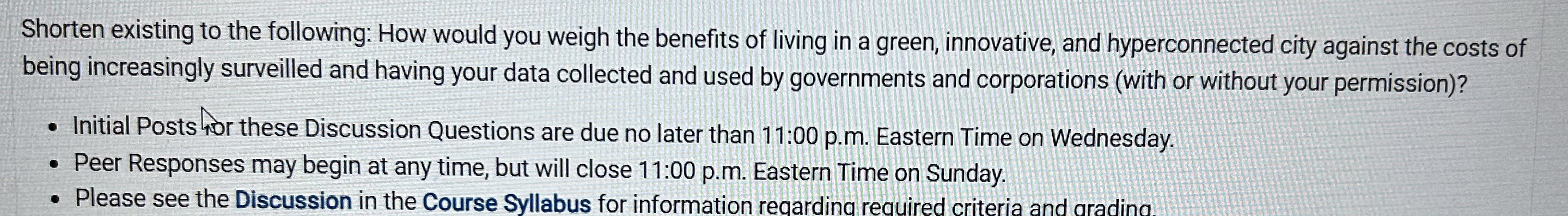 Shorten existing to the following: How would you