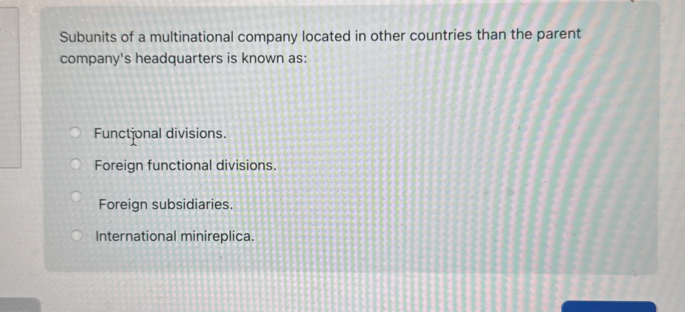 Subunits of a multinational company located in