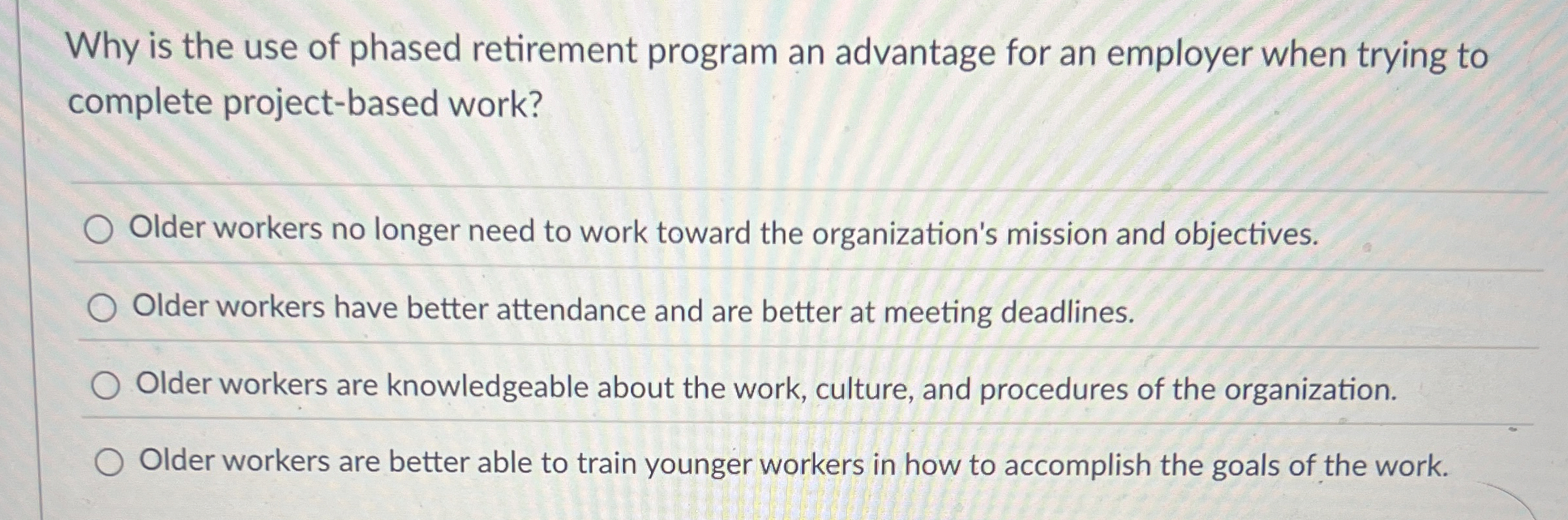 Why is the use of phased retirement program an