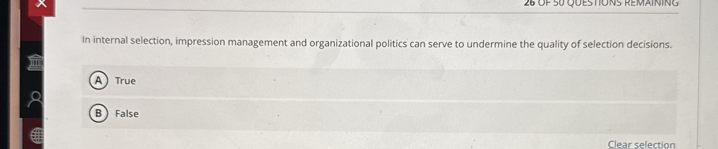 In internal selection, impression management and