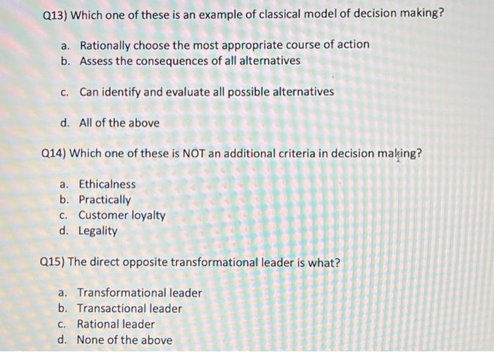 Q13) Which one of these is an example of