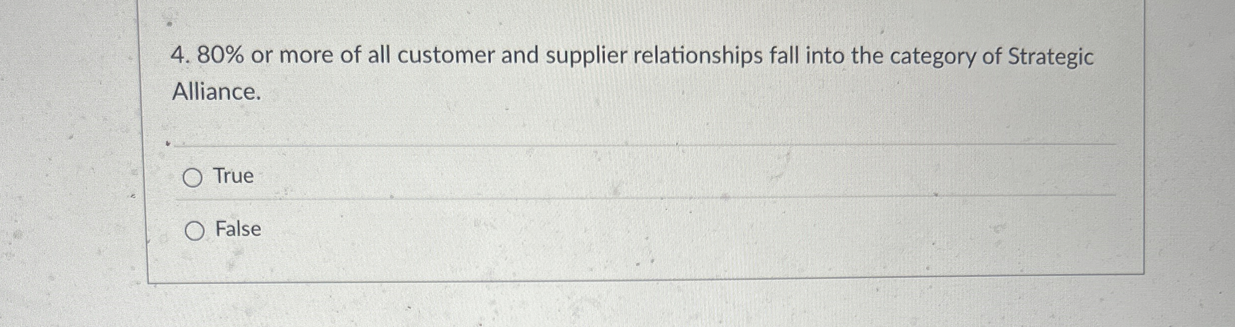 8 0 % or more of all customer and supplier