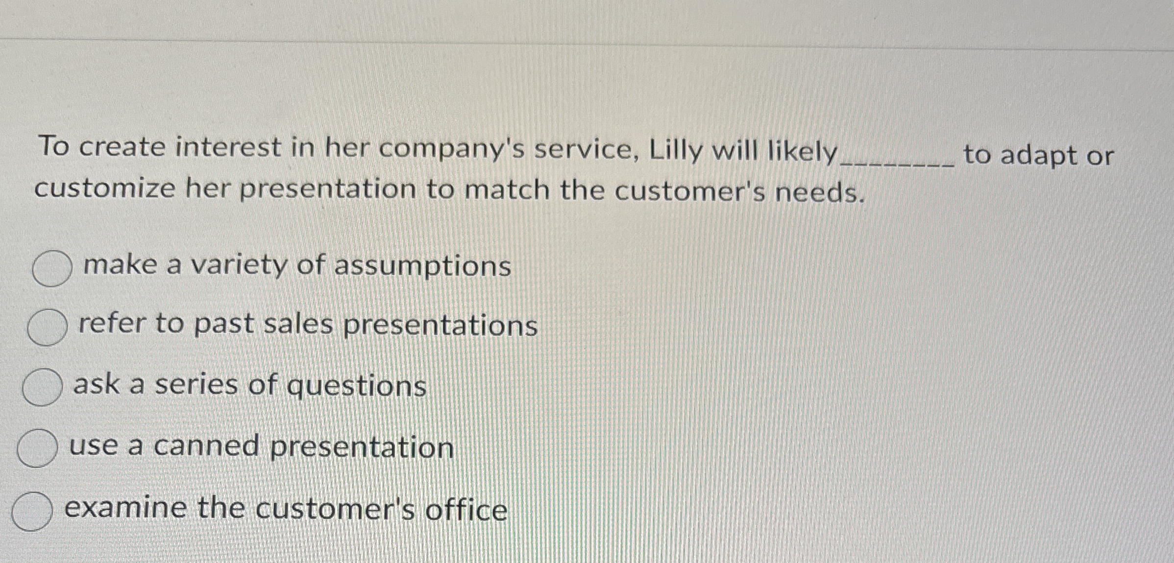 To create interest in her company's service,