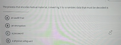 The process that encodes textual material,