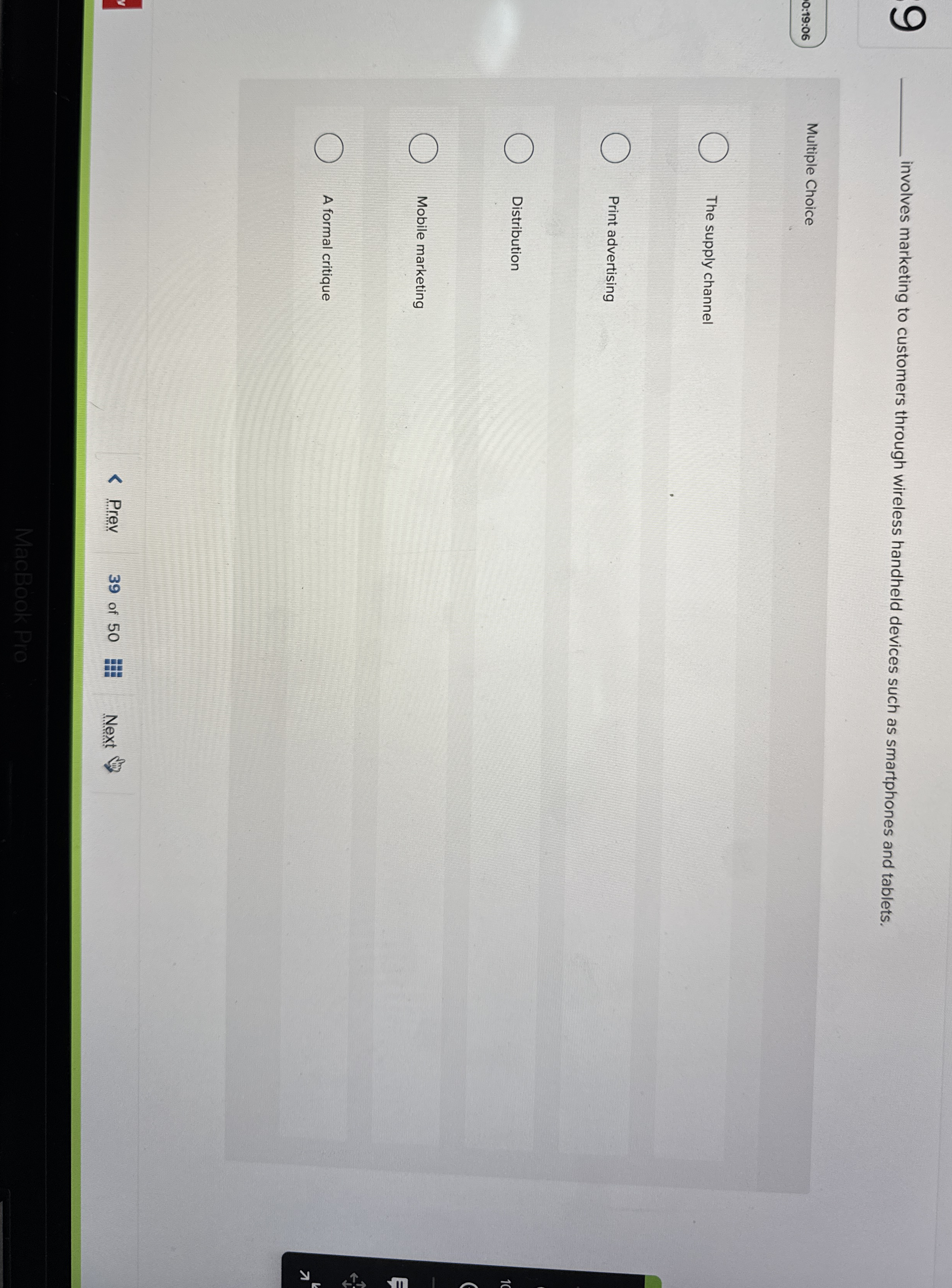 9 involves marketing to customers through