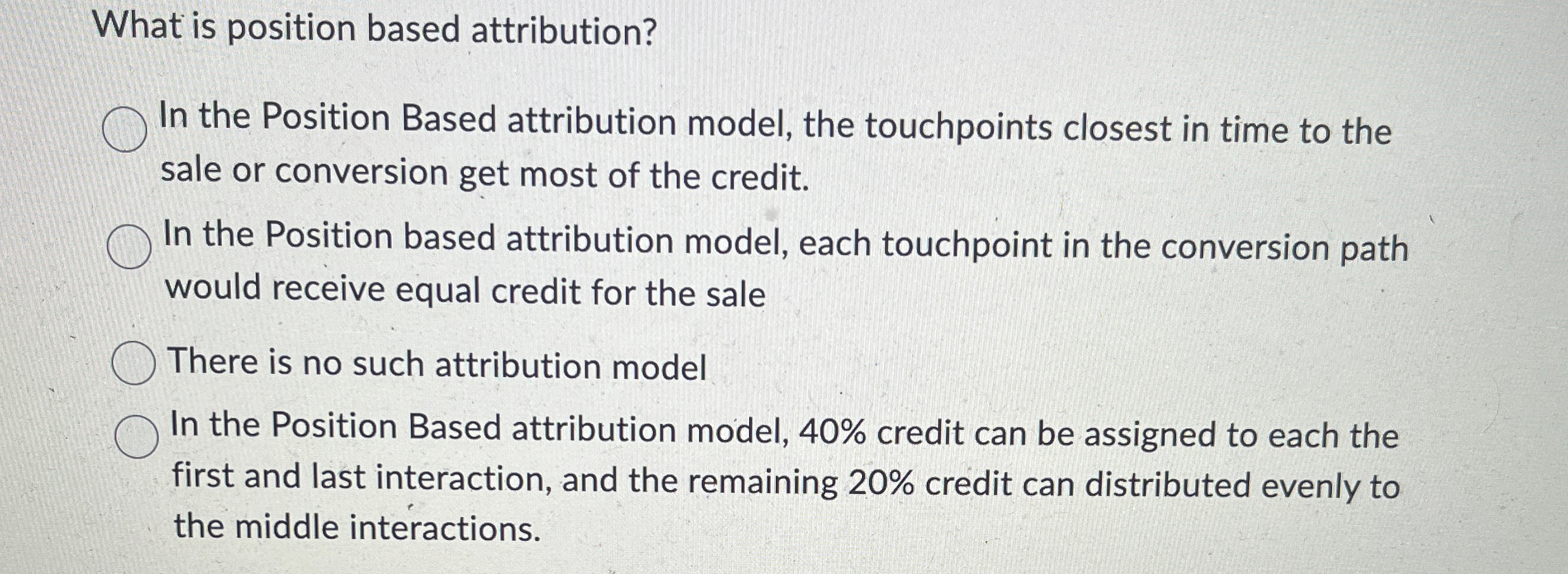 What is position based attribution? In the