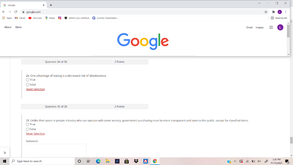 X G Google google.com Apps M Gmail YouTube Maps