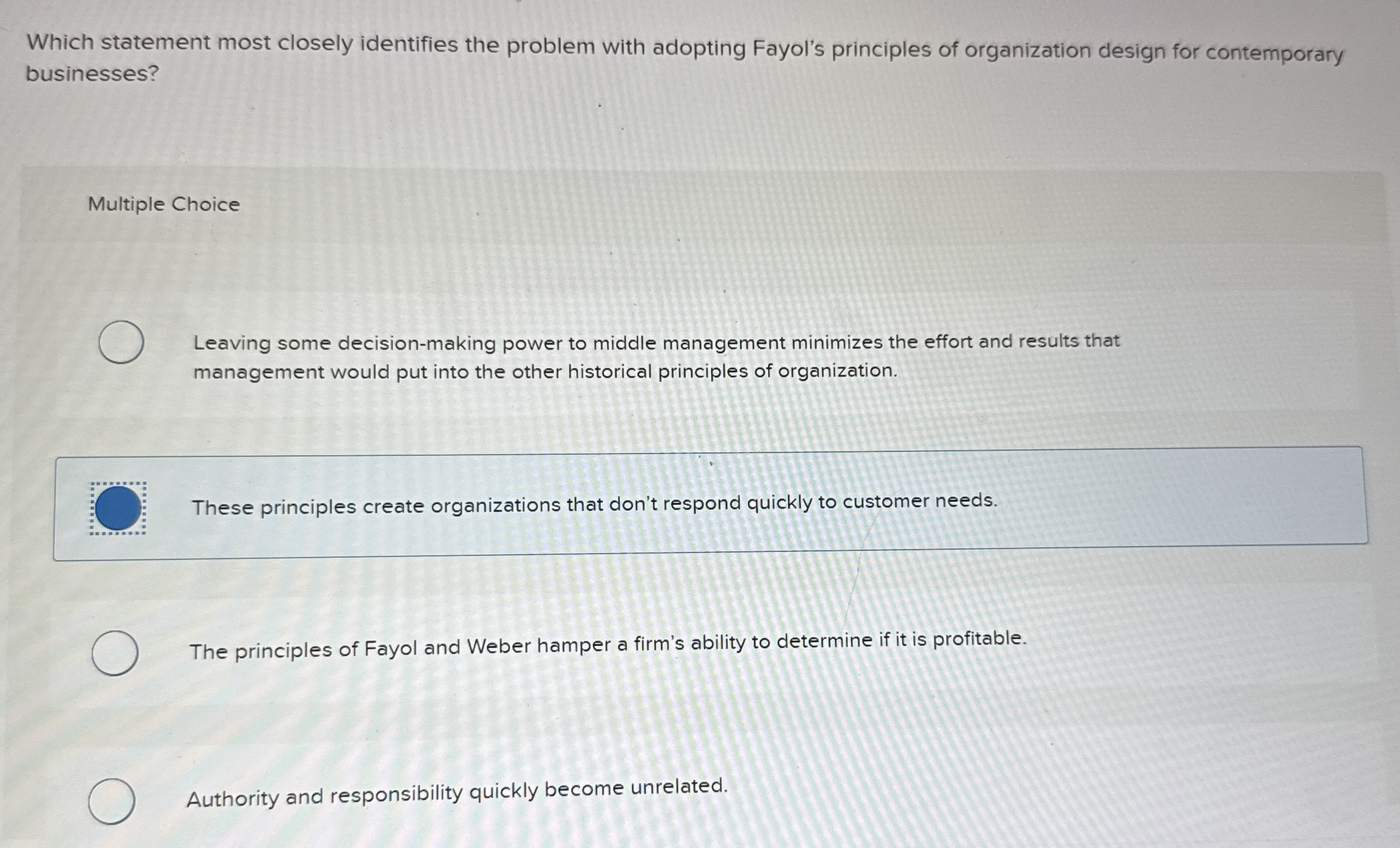 Which statement most closely identifies the