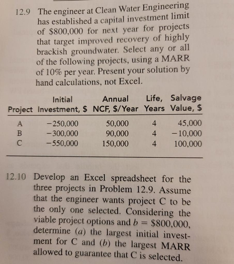 PLEASE ANSWER QUESTION 12.10 ONLY. PLEASE USE