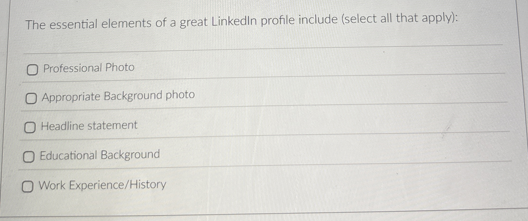 The essential elements of a great Linkedln