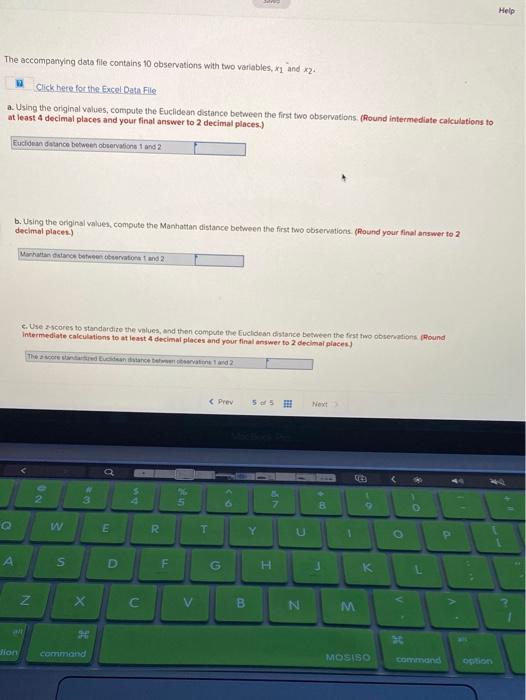 Help The accompanying data file contains 10