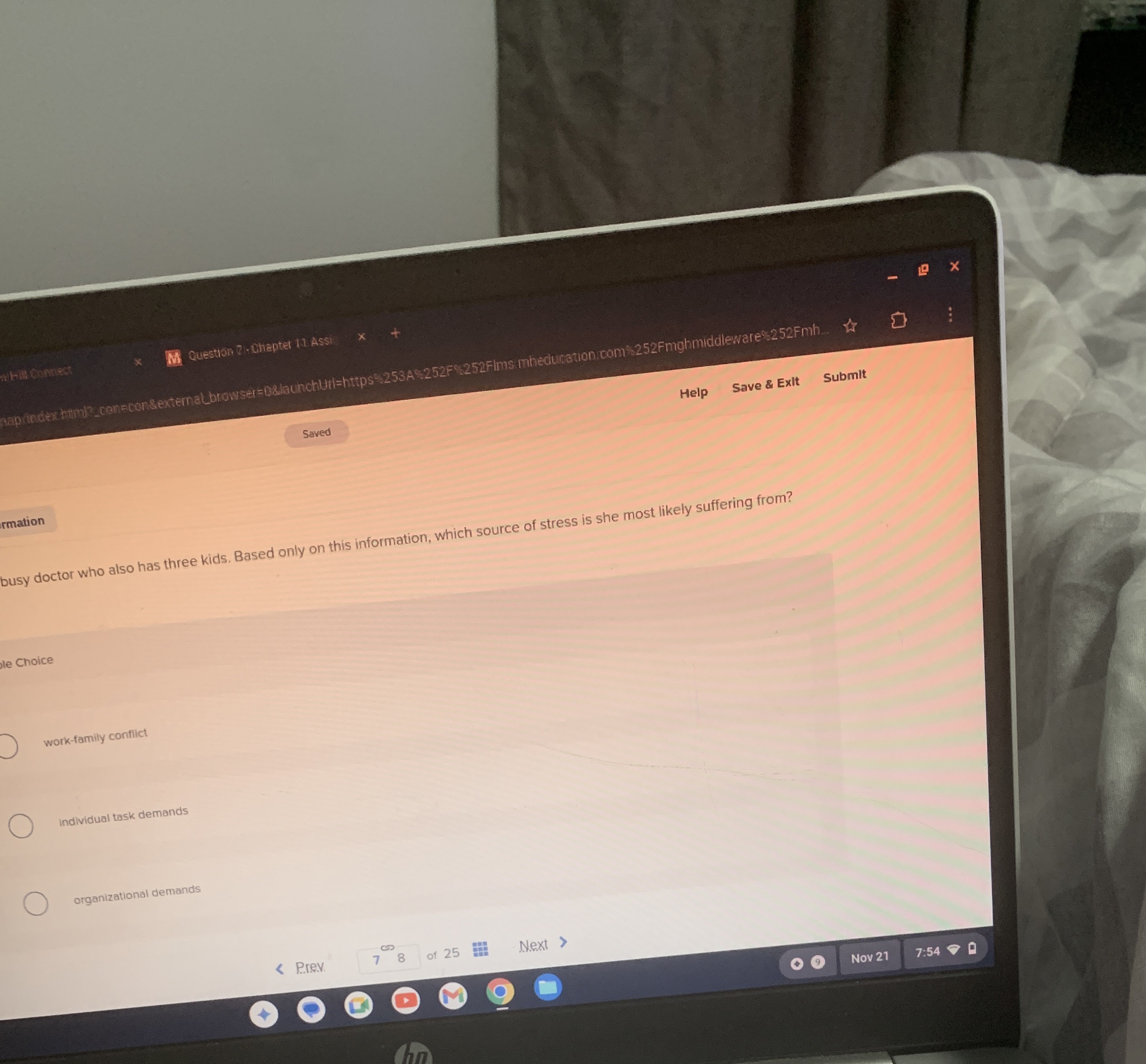 Question 8 7 - Ohapter 1 1 A . ssi Saved rmation