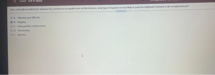 QUIZ: en Once disciplined individuals behavio has