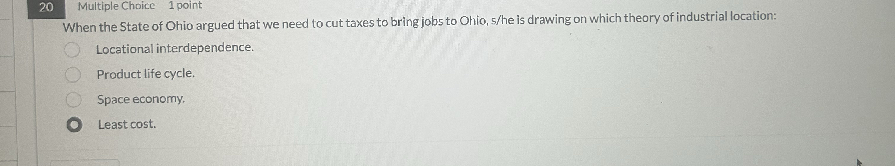 2 0 Multiple Choice 1 point When the State of