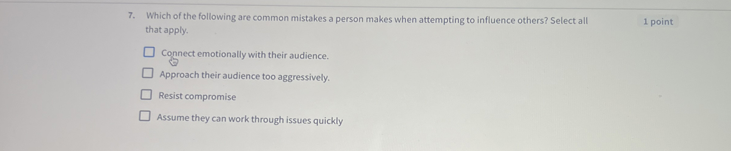 Which of the following are common mistakes a