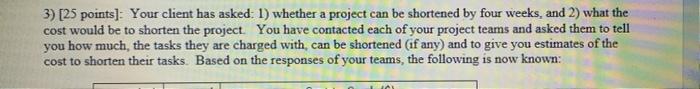 3) (25 points]: Your client has asked: 1) whether