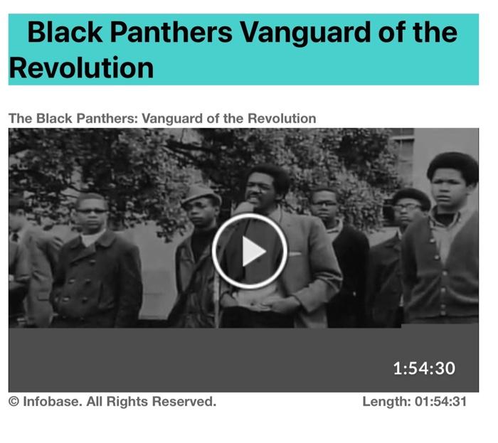 Instructions Watch the film Black Panthers