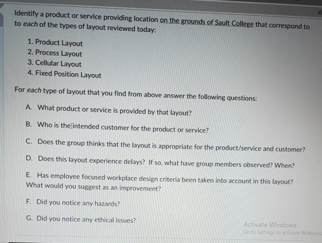 Take any example in the ground of the sault