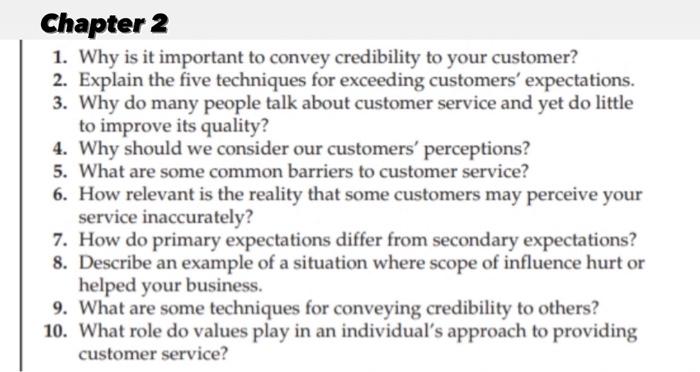 Chapter 2 1. Why is it important to convey