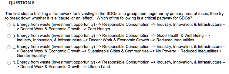 QUESTION 8 The first step to building a framework